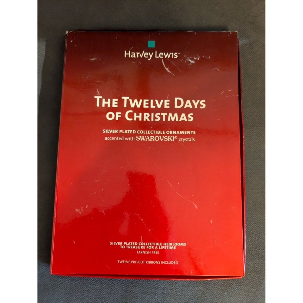 The 12 days of Christmas Ornaments Harvey Lewis swarovski crystals NEW